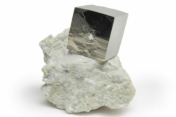 Natural Pyrite Cube In Rock - Navajun, Spain #218998
